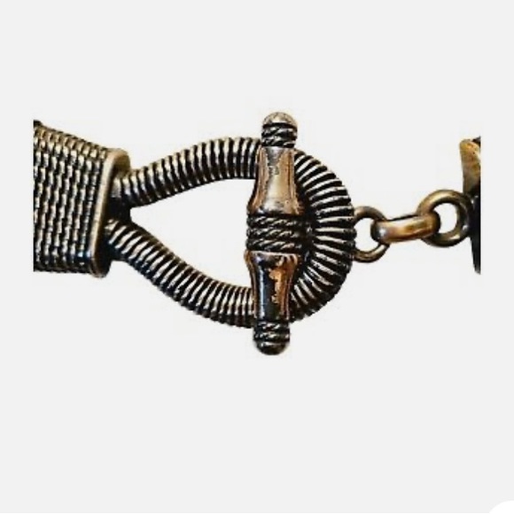 Cipriani Black 💯 bonded Leather Toggle Belt size M/L ADJUSTABLE - Picture 2 of 5